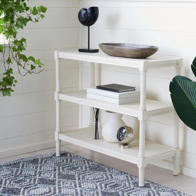 Rafiki 3 Shelf Console Table - Distressed White - Safavieh - Image 2