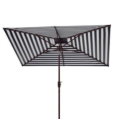 9.8' X 6.6' Rectangular Athens Umbrella Navy/White - Safavieh - Image 2