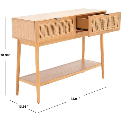 Baisley 2 Drawer Rattan Console Table - Natural - Safavieh - Image 5