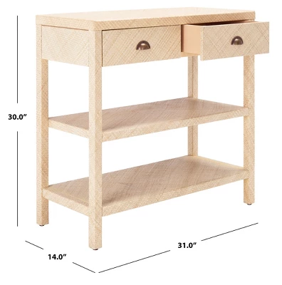 Apis Raffia Console Table - Light Natural/Gold - Safavieh - Image 6