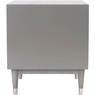 Jodie Faux Shagreen Nightstand - Grey/Silver - Safavieh - Image 7