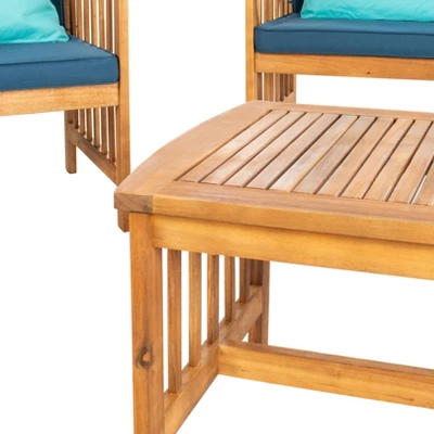 Rocklin 4pc Outdoor Set - Natural Look/Navy - Safavieh - Image 3