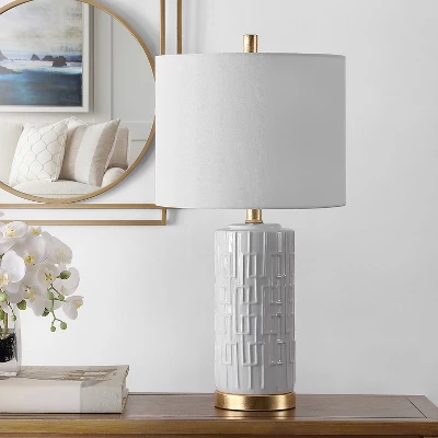 Pehonix Ceramic Table Lamp - White - Safavieh