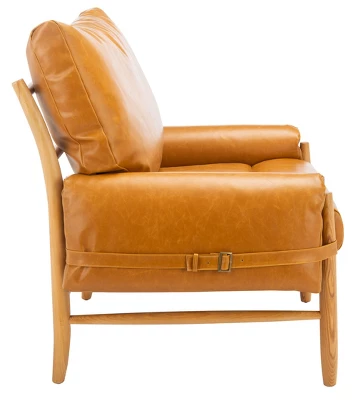 Oslo Mid Century Arm Chair - Caramel/Natural - Safavieh - Image 3