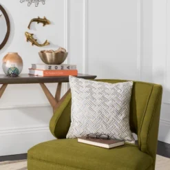 Metallic Pillow - Grey/Gold - 20" X 20" - Safavieh