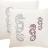 Tropical Oreas (Set Of 2) - Cream/Purple - 20" X 20" - Safavieh