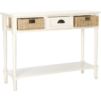 Winifred Wicker Console Table With Storage - White - Safavieh - Image 2