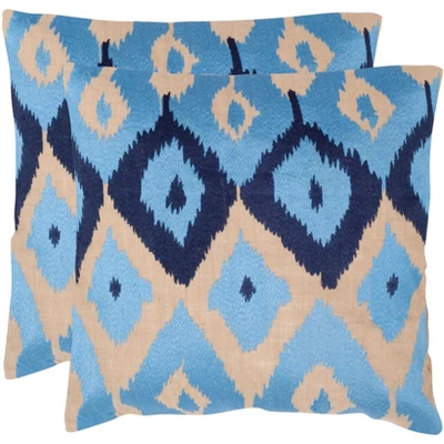 Jay Pillow (Set Of 2) - Indigo - 18" X 18" - Safavieh