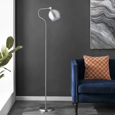 Elijah Iron Floor Lamp (Includes LED Light Bulb) Brushed Nickel - Safavieh - Image 2