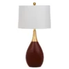 (Set Of 2) 27.5" Medallion Table Lamp (Includes CFL Light Bulb) Gold/Walnut - Safavieh