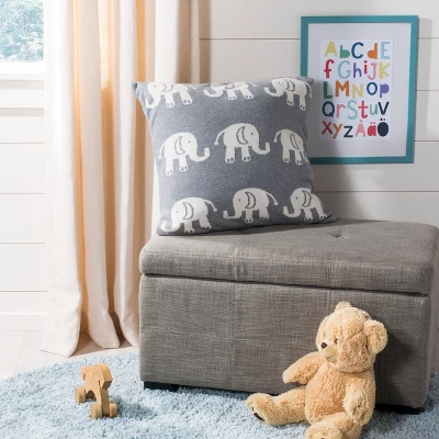 Elliot Knit Pillow - Light Grey/Natural - 20" X 20" - Safavieh