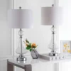 Set Of 2 Mercury Crackle Glass Table Lamp (Includes LED Light Bulb) Clear - Safavieh