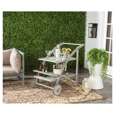 Lodi Tea Cart - Gray - Safavieh - Image 2