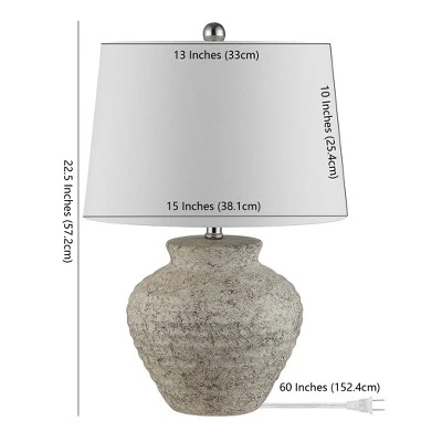 Ledger Ceramic Table Lamp - Light Grey - Safavieh - Image 2