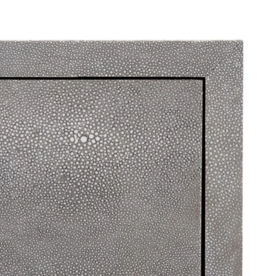 Jodie Faux Shagreen Nightstand - Grey/Silver - Safavieh