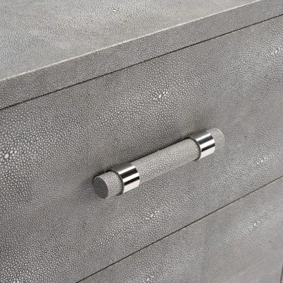Jodie Faux Shagreen Nightstand - Grey/Silver - Safavieh - Image 8