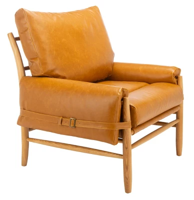 Oslo Mid Century Arm Chair - Caramel/Natural - Safavieh - Image 2