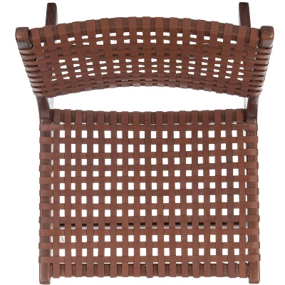 Luna Leather Woven Accent Chair - Safavieh - Image 6