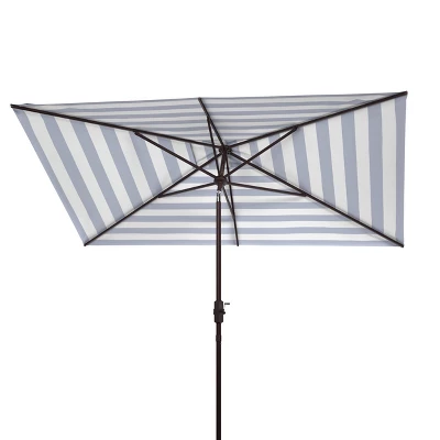 9.8' X 6.6' Rectangular Iris Fashion Line Umbrella Navy/White - Safavieh - Image 2